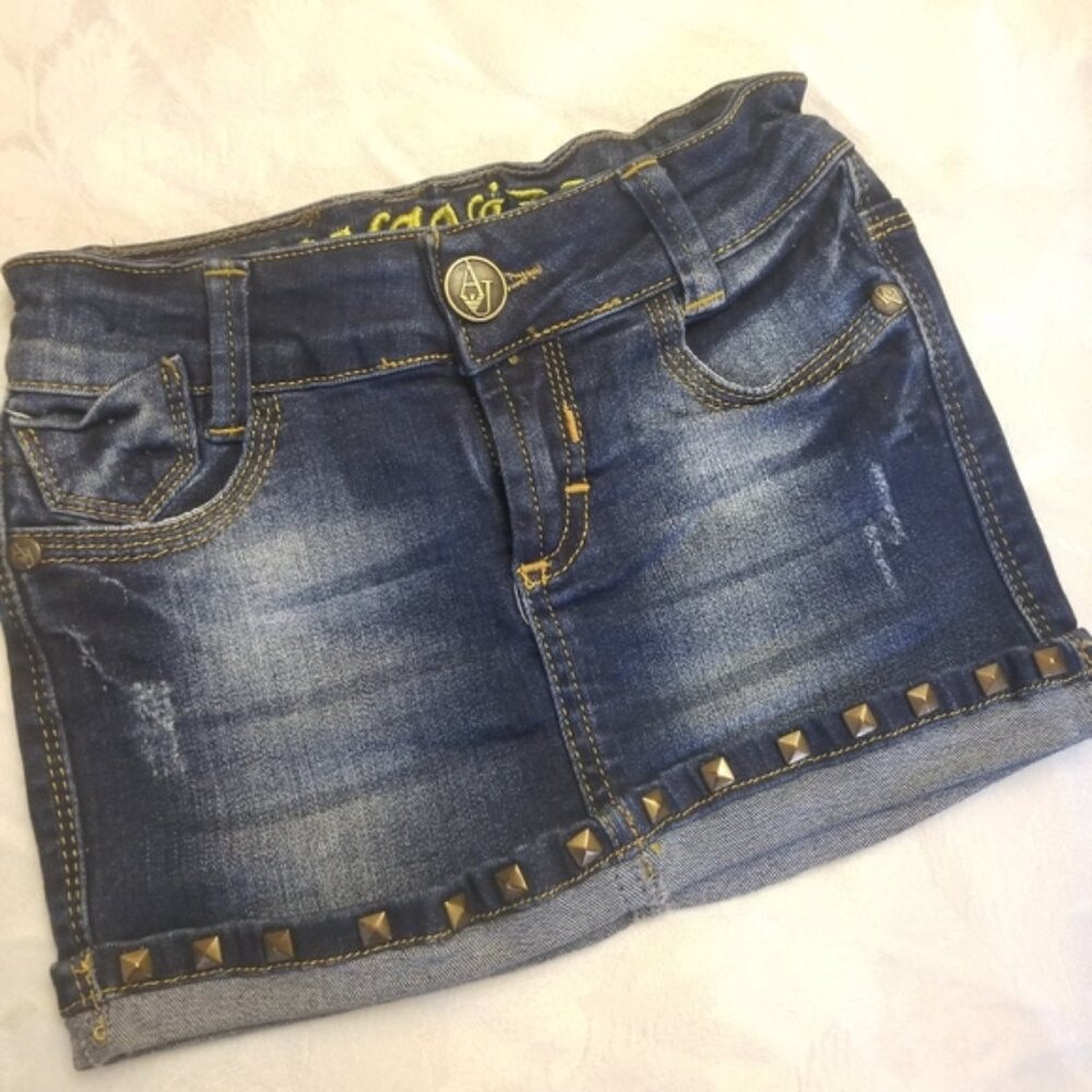 Armani Exchange studded toddler denim skirt toddler size 5 (D18)